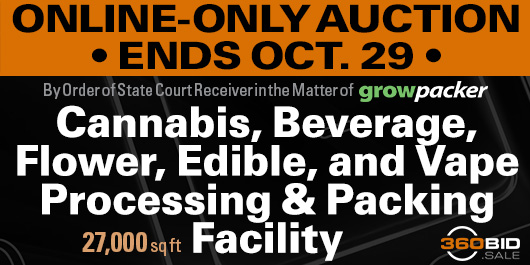 Online-Only Auction, Bidding Closes Oct. 29 at 10:30 PT, 27,000 Sq. Ft. Cannabis Co-Packing Facility