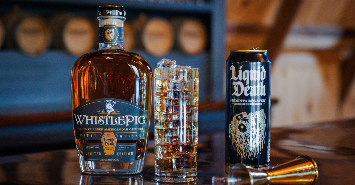 ☠️ Liquid Death, WhistlePig Collab on Casket-Aged Whiskey