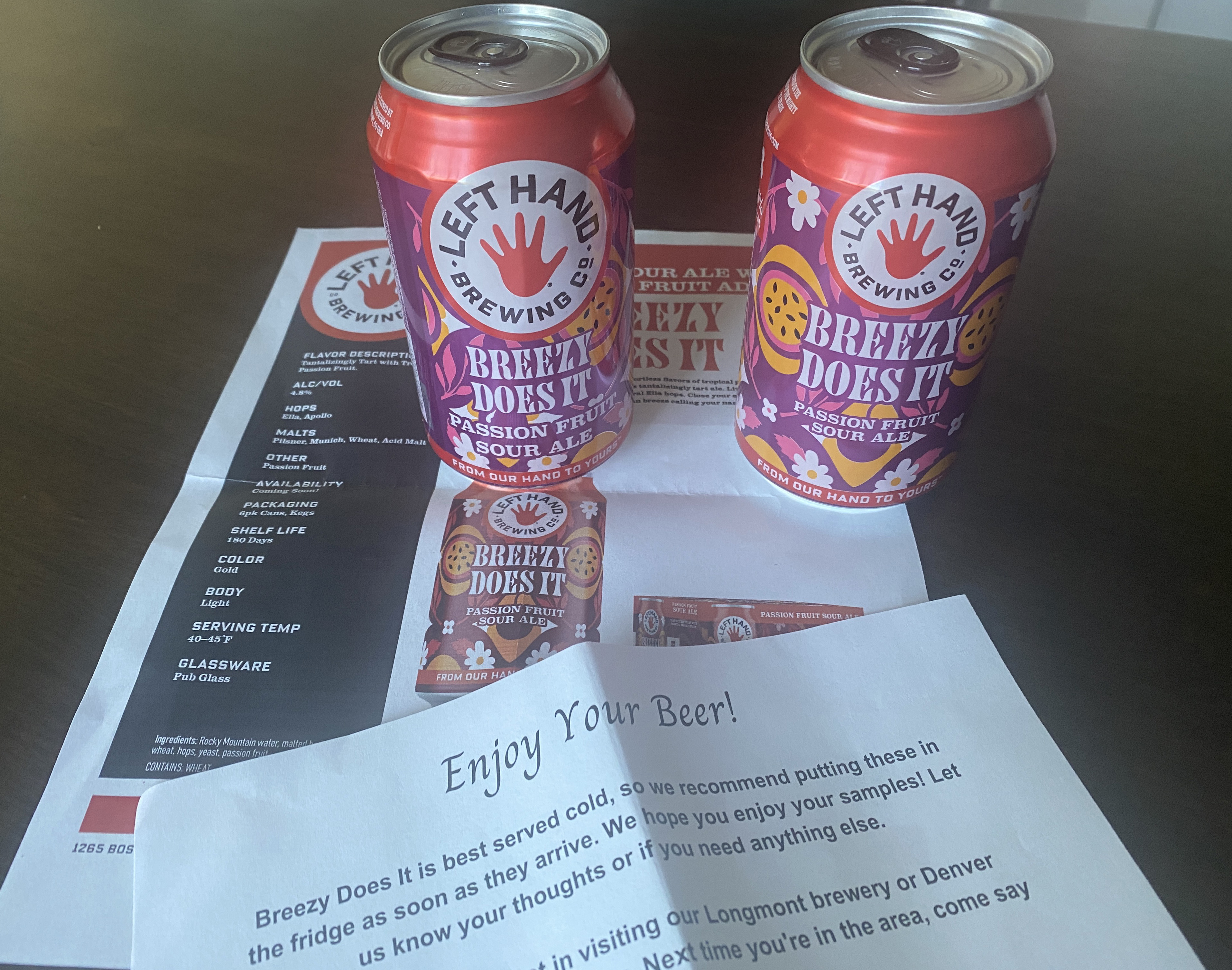 📬 Left Hand Brewing’s Breezy Does It Passion Fruit Sour Ale