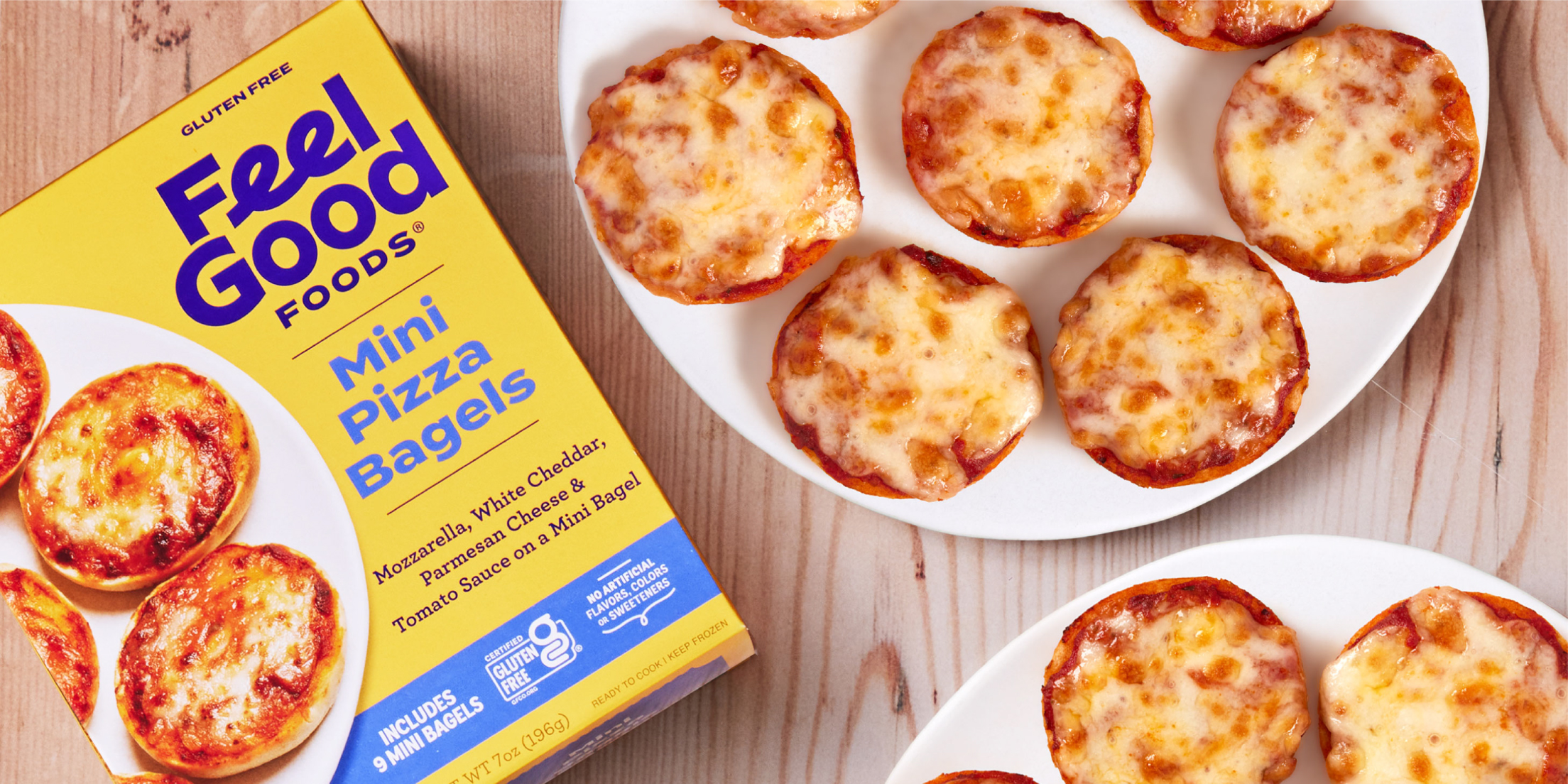 Cheesy. Craveable. Classic. Feel Good Foods® Mini Pizza Bagels Are The Ultimate Snack
