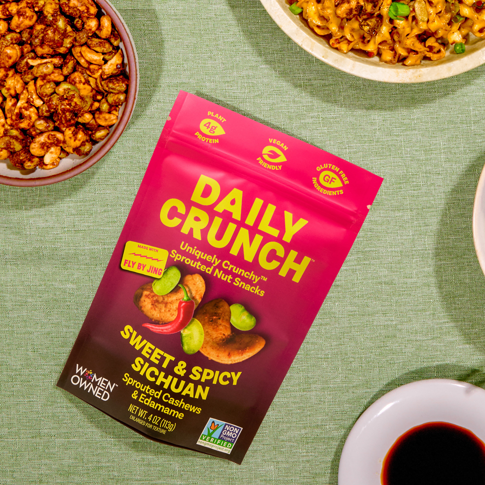 Daily Crunch x Fly By Jing Sweet & Spicy Sichuan Sprouted Cashews