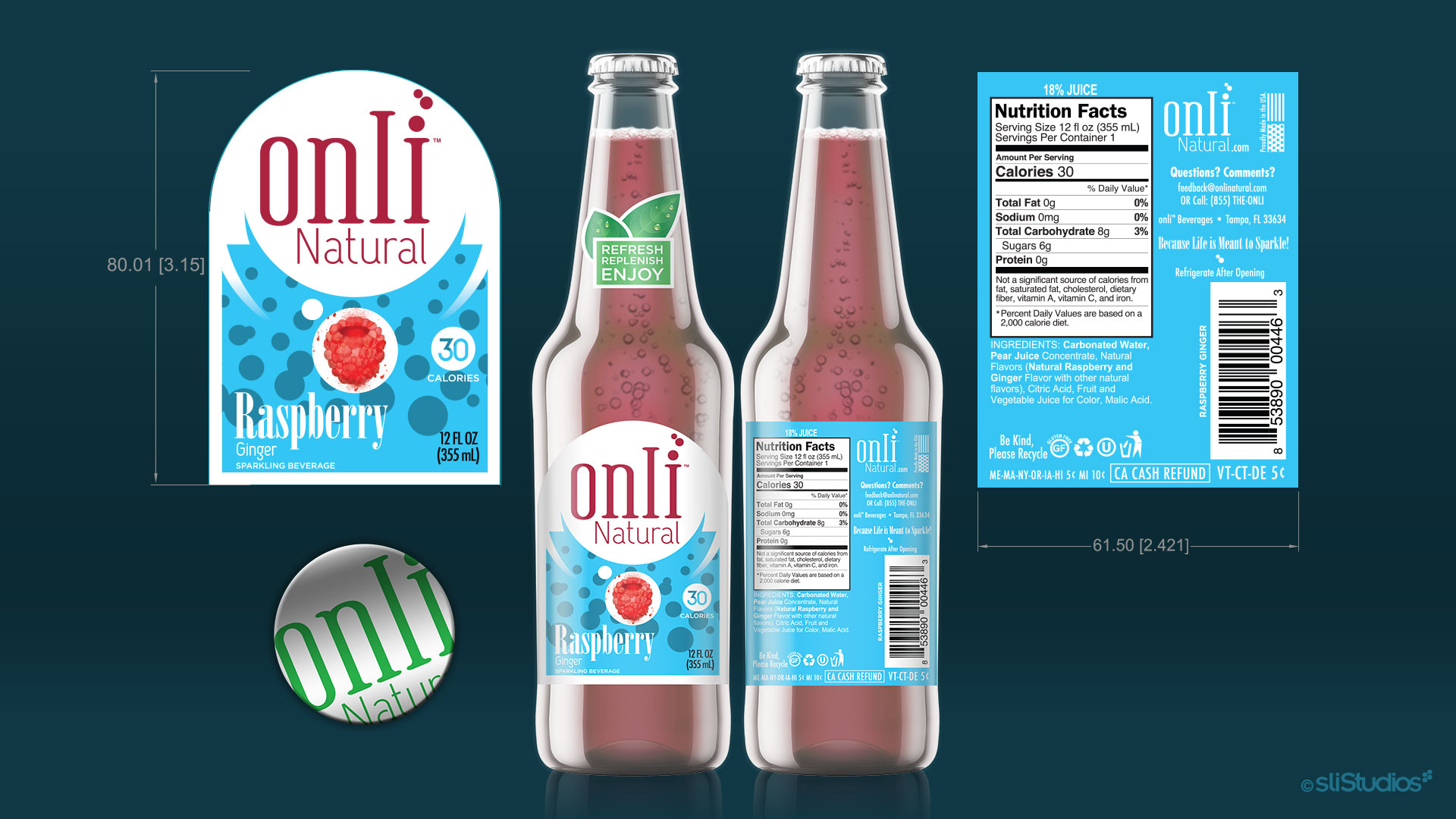 Onli Natural Label and Bottle Cap