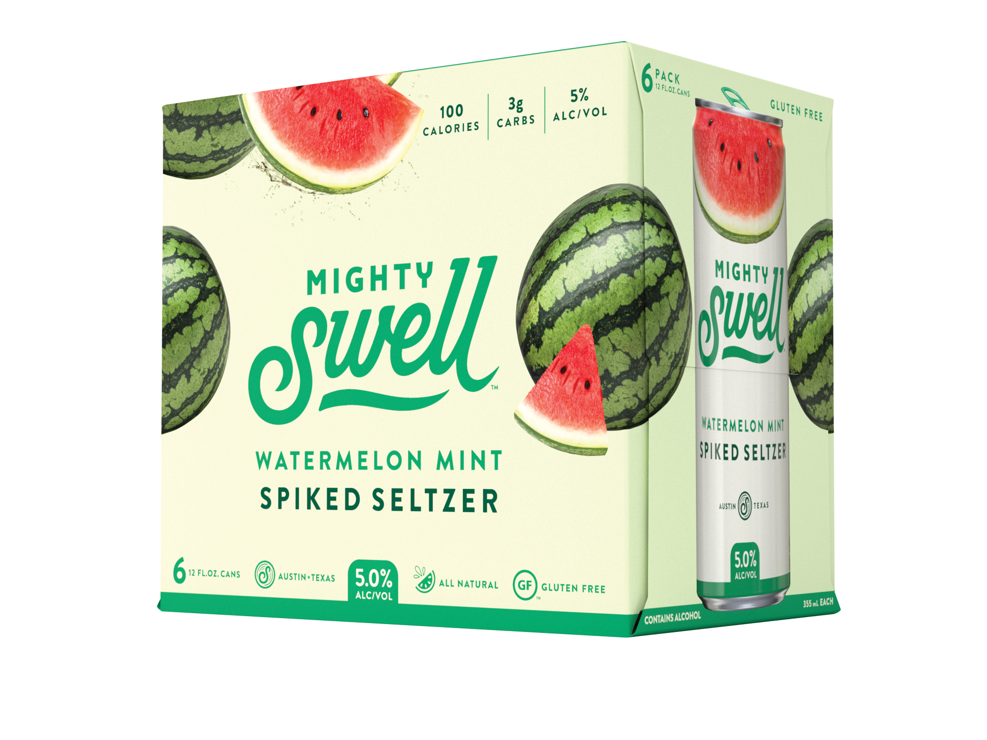 Mighty Swell Watermelon Mint Spiked Seltzer | 6 Pack