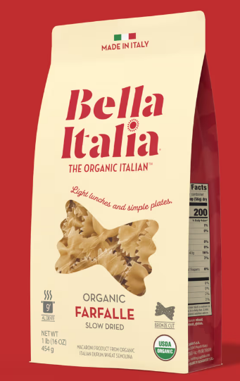 Agritalia Announces Relaunch of Bella Italia Brand: Organic Italian Pasta Line Targets Young Urban Shoppers