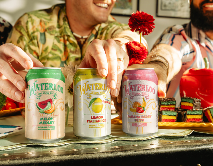 Waterloo Sparkling Water Introduces New Flavors , Banana Berry Bliss and Melon Medley , Plus the Return of Lemon Italian Ice