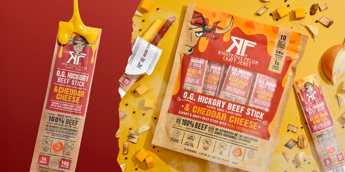 Righteous Felon Craft Jerky Disrupts the Meat Snack Aisle With First-to-Market Better-For-You Beef & Cheese Combo Stick