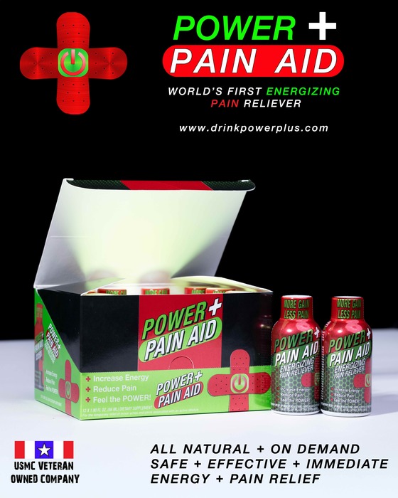 Power Plus Pain Aid, the World’s First Energizing Pain Reliever Beverage Shot, Now Available on Amazon