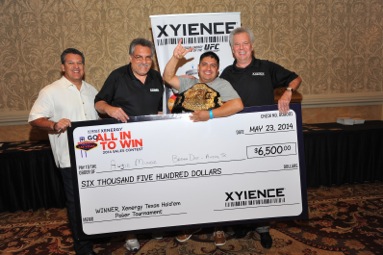 Lto R XYIECE VP Reuben Rios, CFO Michale Levy, Brown Distributing Austin's Augie Munoz and XYIENCE president John Lennon