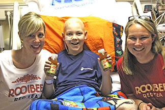 Braden, 11, told Rooibee Red Tea's Heather Howell and Megan Goheen that he likes Rooibee Roo better than soda.