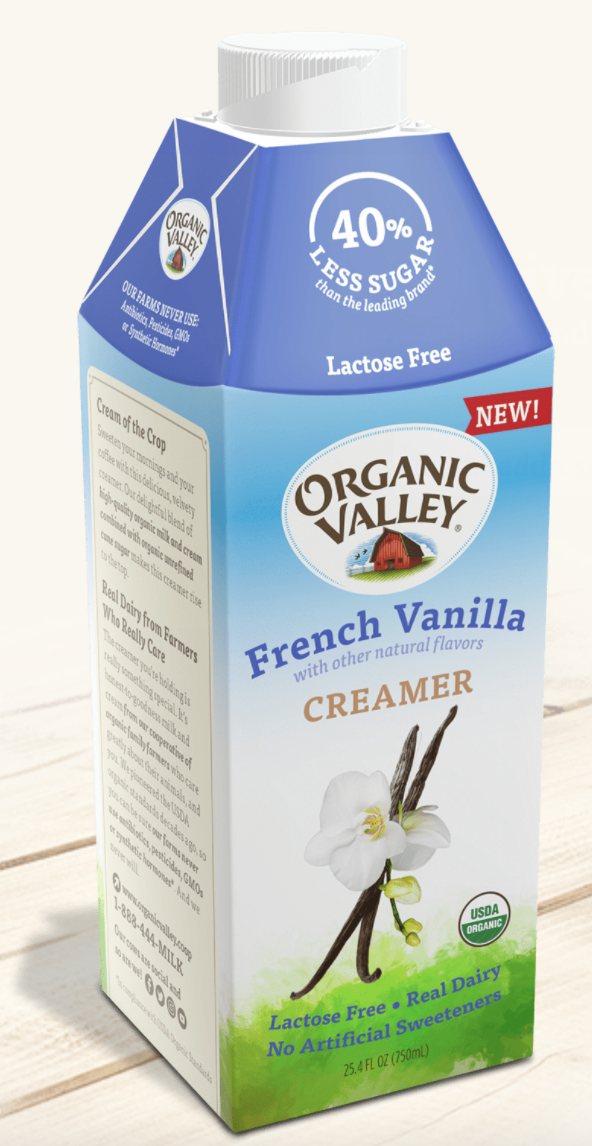 Organic Valley Launches New LactoseFree Creamers in French Vanilla and Sweet Cream