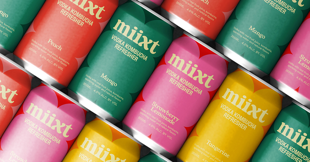 Peach pink The New Hard Booch? Vodka-Kombucha RTD, Miixt, Enters the