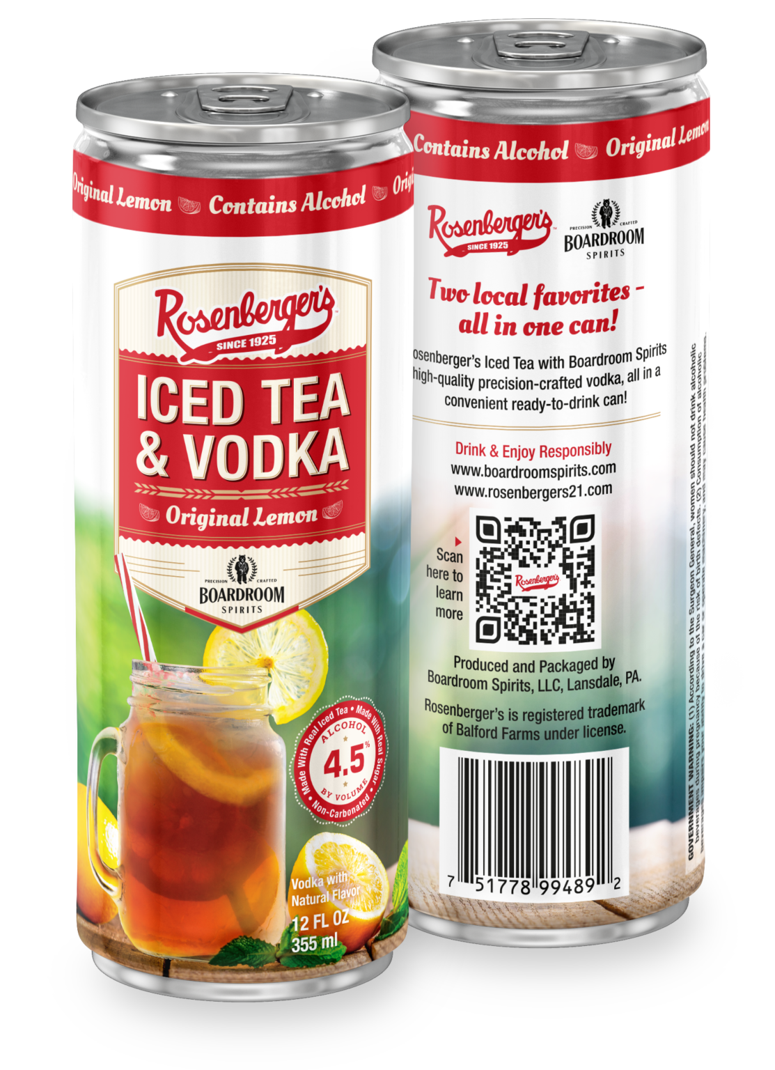 Two PA Favorites Launch Rosenberger's Iced Tea & Vodka