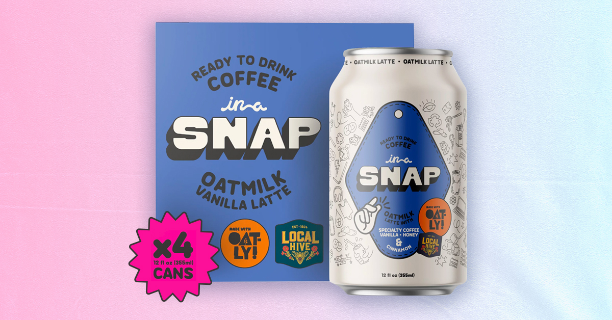 Snapchill's Walmart exclusive branded RTD coffee in partnership with Oatly and Local Hive