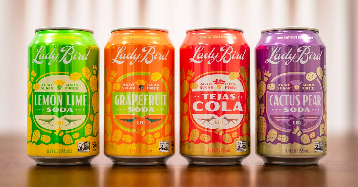 Lady Bird Soda Co.'s new aluminum cans