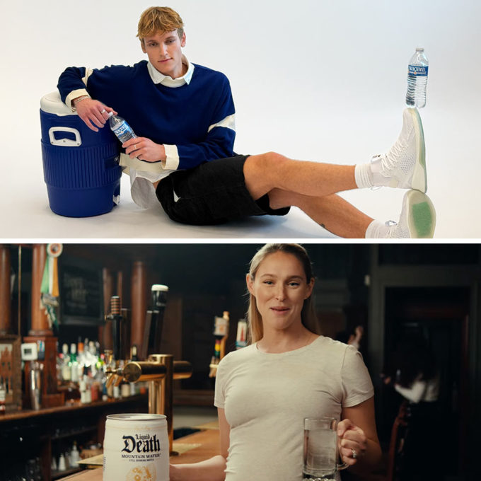 Marketing: Kylie Kelce Stars in Liquid Death’s ‘Kegs for Pregs’; Niagara Water Inks NIL Deal With UCLA’s Waterboy