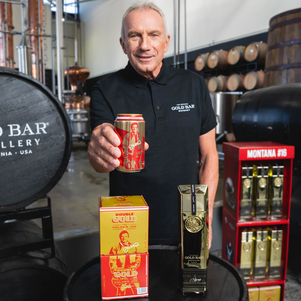 Gold Bar Whiskey Drafts Joe Montana for 49ers-Themed RTD Launch