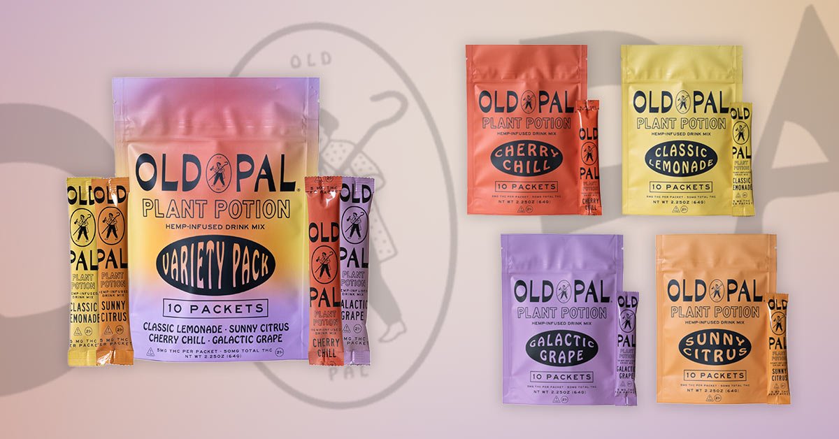 Old Pal's Plant Potion is a hemp-infused drink mix that comes in four flavors: Cherry Chill, Classic Lemonade, Galactic Grape and Sunny Citrus.