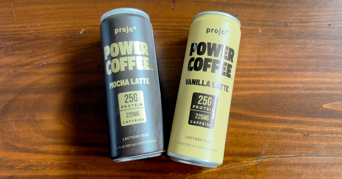 Projo's Power Coffee contains 25 grams of protein per 11 oz can. 